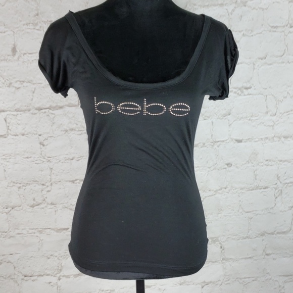 bebe Tops - Bebe embellished low cut tee size Xsmall